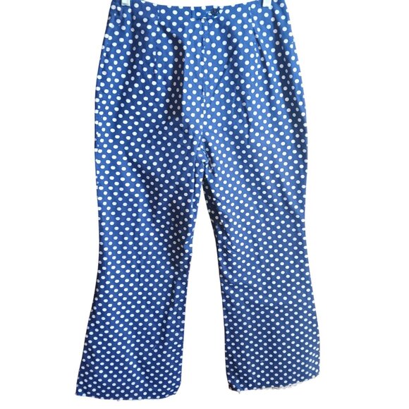 28x28 TrueVintage Blue Polka Dot Bellbottom Pants 1960's by Joyce - Picture 1 of 7